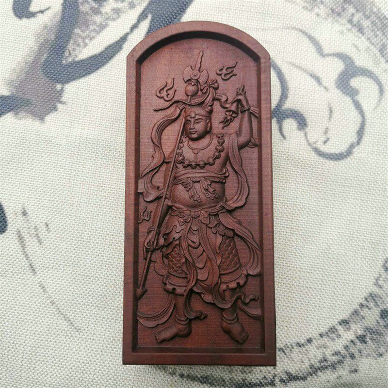 道用品枣木令牌 雷部三十六天将 统领殷元帅令牌定制浮雕木雕
