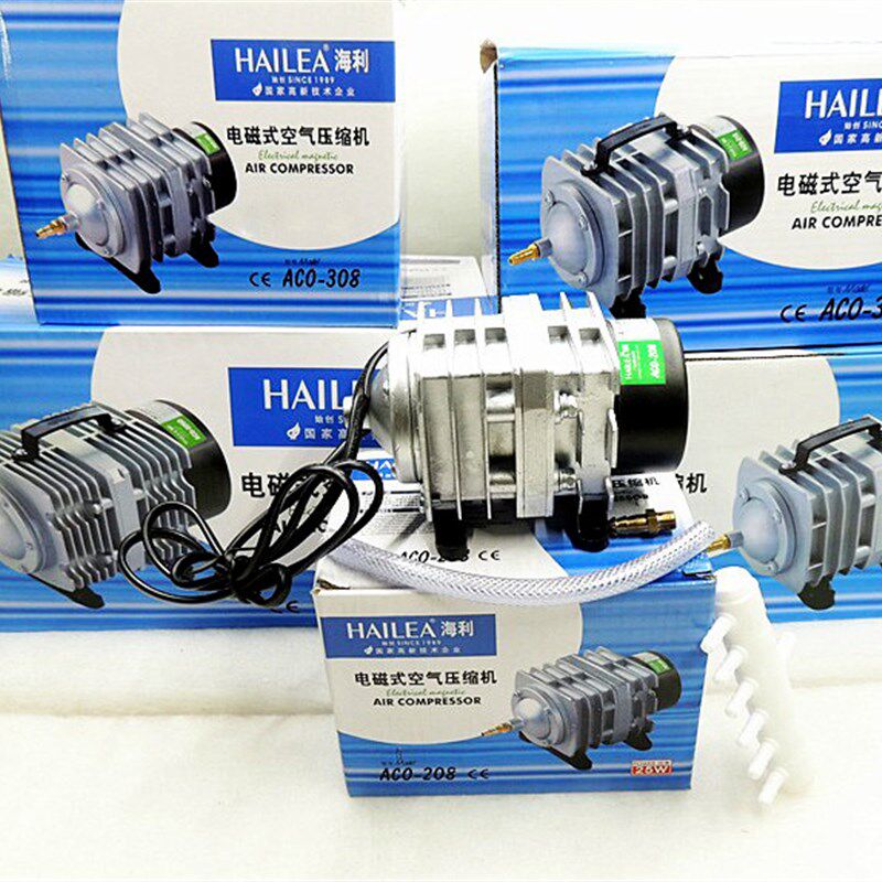 海利ACO-318增氧气泵大功率交流电磁式空气泵鱼池冲氧泵气压缩机