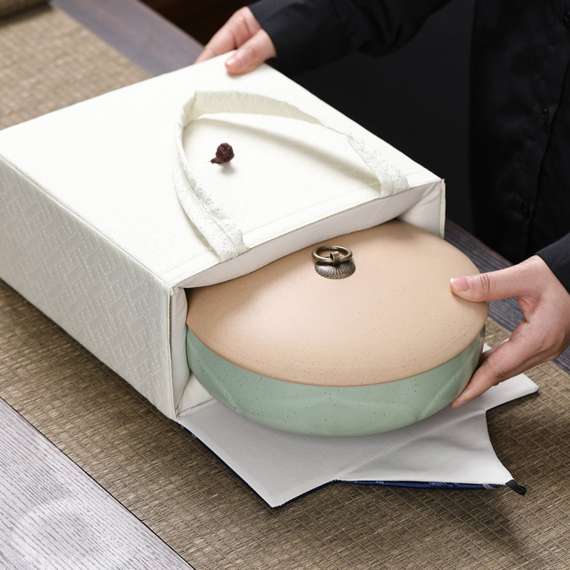 茶叶罐陶瓷茶饼罐大号白色防潮罐储存罐白茶普洱茶饼包装礼盒布袋,餐饮具,茶叶罐,淘宝优惠券,粉丝福利购,淘宝优惠卷