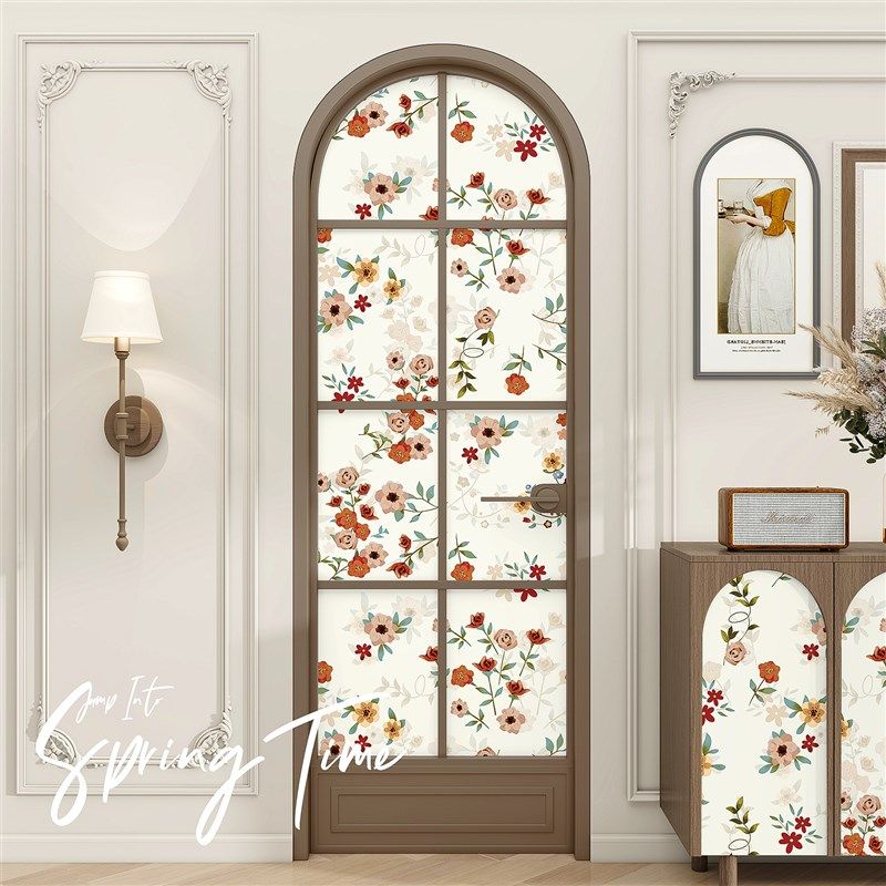 法式门贴纸高级感遮丑改造翻新家具旧木门主卧门补洞自粘防水壁纸,家居饰品,门贴,淘宝优惠券,粉丝福利购,淘宝优惠卷