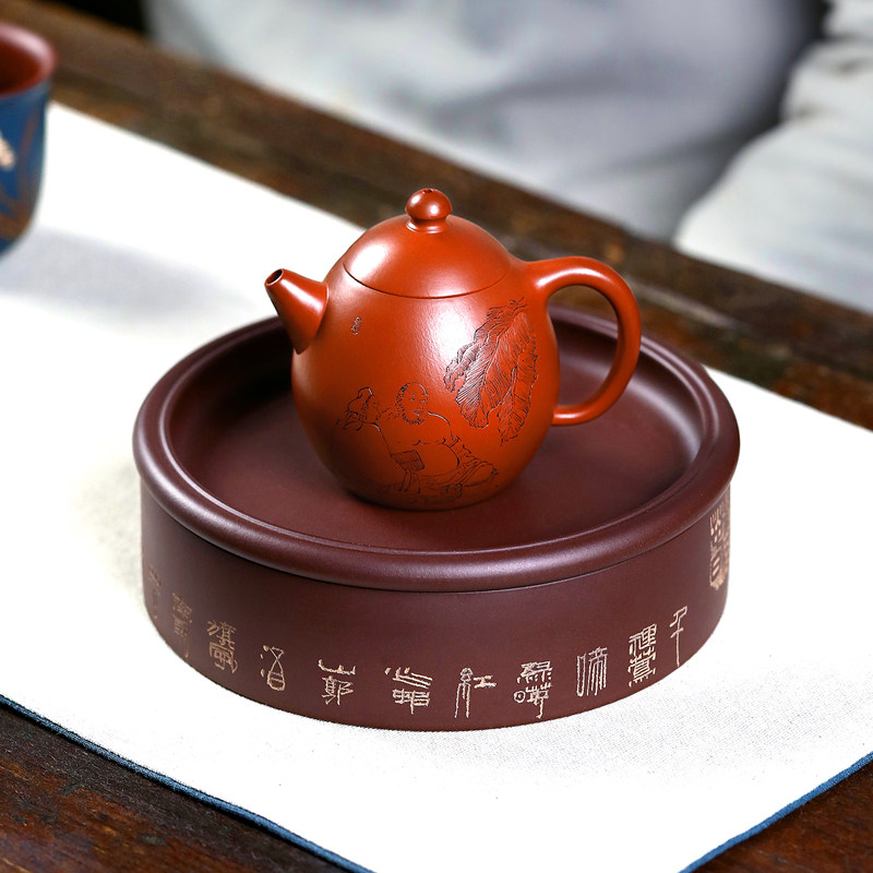 名家宜兴紫砂干泡盘壶承干泡台茶盘养壶垫养壶托储水功夫茶具配件