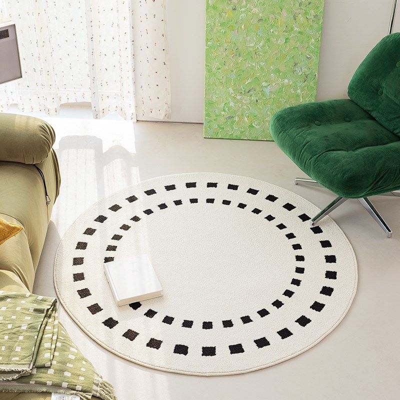 奶油风圆形地毯高级感客厅懒人茶几毯汽车展厅沙发地垫卧室地毯垫,居家布艺,地毯,淘宝优惠券,粉丝福利购,淘宝优惠卷