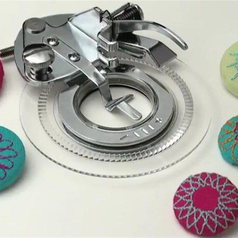 胜家电动家用缝纫机配件拼布圆盘压脚装饰圆形花样拼布圆规压布脚