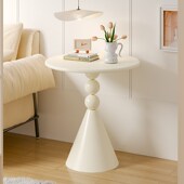 奶油风沙发边几家用客厅茶几小桌子圆形创意角几阳台铁艺小圆桌