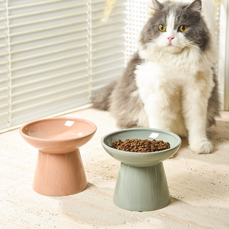 玛特利高脚陶瓷宠物碗大口径护颈椎猫碗狗碗水碗猫食盆防打翻双碗,宠物/宠物食品及用品,猫狗碗/慢食碗,淘宝优惠券,粉丝福利购,淘宝优惠卷