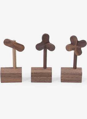 MUMO木墨 等风来 风车摆件 实木 办公室饰品桌面客厅家居创意设计