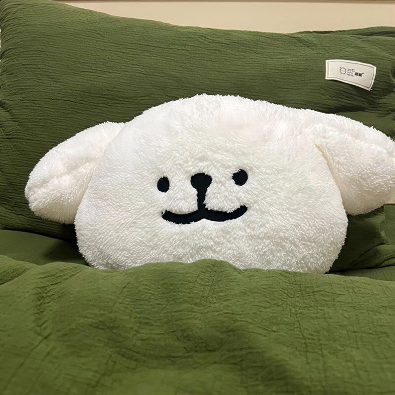 线条小狗玩偶抱枕女生睡觉专用沙发床上靠垫学生宿舍午睡毛绒公仔