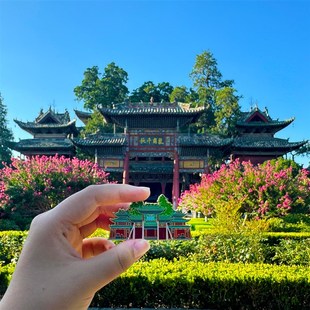 山西文创关帝庙祖庙飞龙复古创意金属磁贴山西关帝庙关文