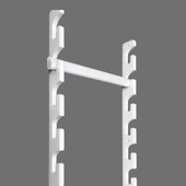 恺蓝白色任意撑儿童衣柜可调节高度衣杆衣通出轨横杆