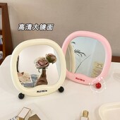 少女心桌面台式 化妆镜办公室学生宿舍家用可立小型镜子简约梳妆镜