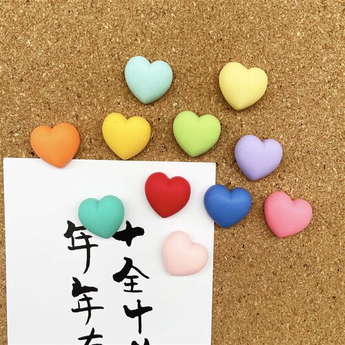 11个/套 彩色爱心形图钉工字钉照片墙图钉创意可爱桃心软木按钉