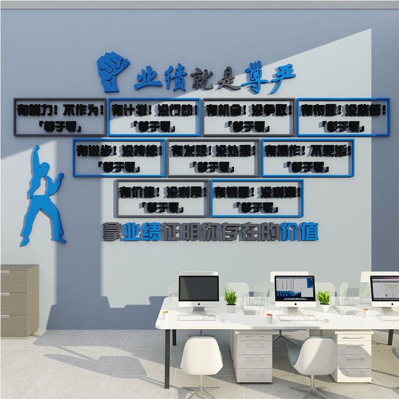 业绩就是尊严贴办公司室销售部文化企业会议室励志标语墙装饰字画