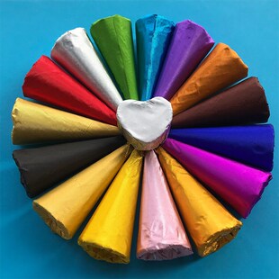 24厘米加大号压细格纹包装锡纸金银红绿礼品道具茶叶砖饼包装铝箔