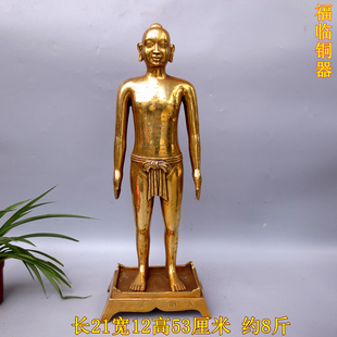 纯铜针灸人穴位人摆件明代中医诊室黄铜大小经络人体穴位模型黄铜