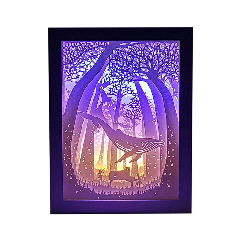 手工雕刻光影纸雕灯送男女生闺蜜生日创意情侣礼物照片定制木刻画