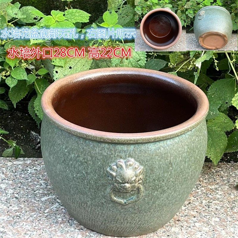 加厚特大口径无孔水培古法养鱼缸睡莲碗莲粗陶花盆造景大缸铜钱草,鲜花速递/花卉仿真/绿植园艺,花盆,淘宝优惠券,粉丝福利购,淘宝优惠卷