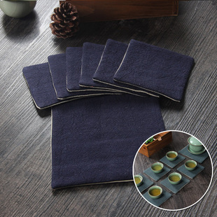 吸水隔热垫创意手工棉麻杯垫布艺套装席布功夫茶垫茶道零配茶杯垫