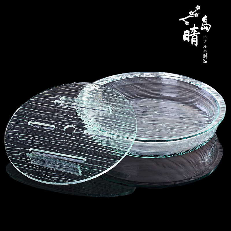 刺身盘冰盘亚克力刺身盘海鲜拼盘大号水果盘商用三文鱼圆形鱼生盘
