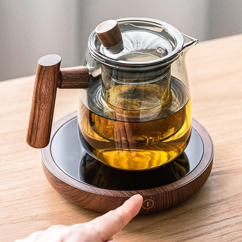 玻璃泡茶壶茶水分离家用可加热恒温杯垫办公室桌面保温底座暖暖杯