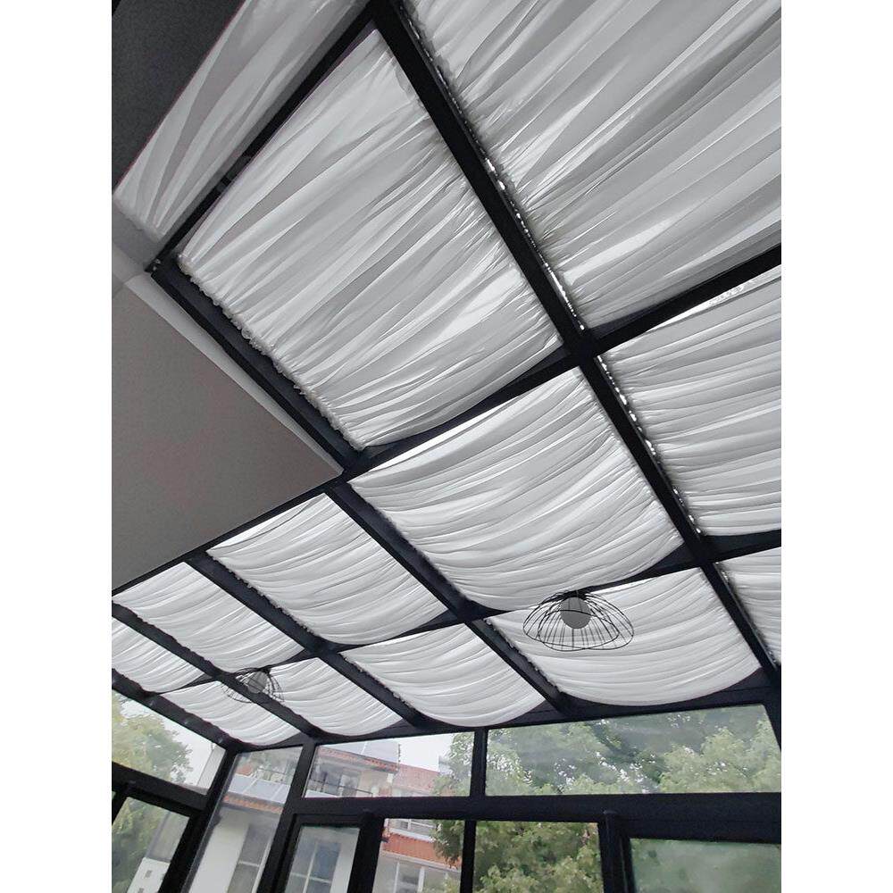 阳光房装饰帘天窗遮光帘定制款无需打孔钉钉安装简易绷纱帘