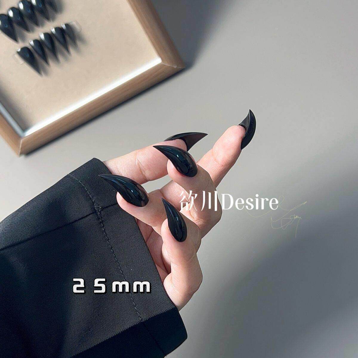 欲川Desire|纯黑龙爪猫爪实色黑兽甲龙甲狼爪定制纯手工穿戴甲