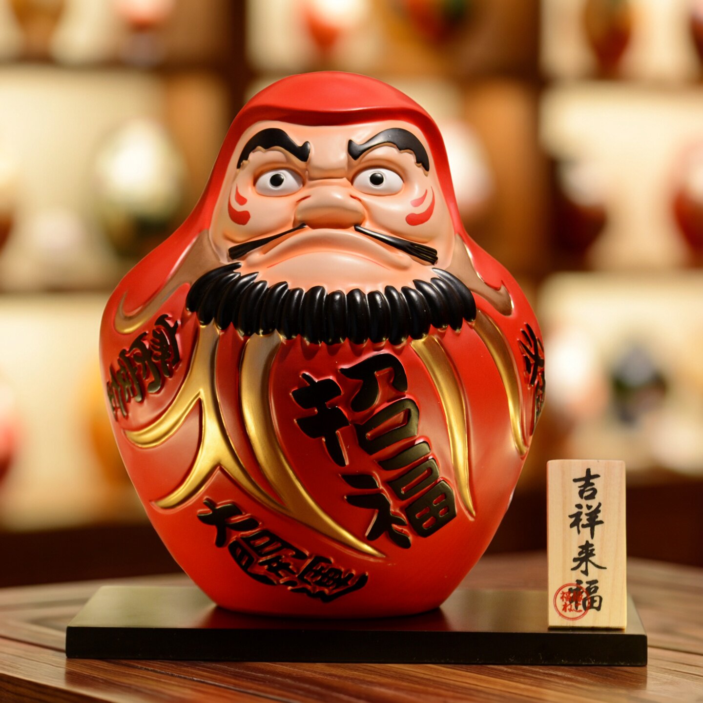 红色达摩摆件招财求愿