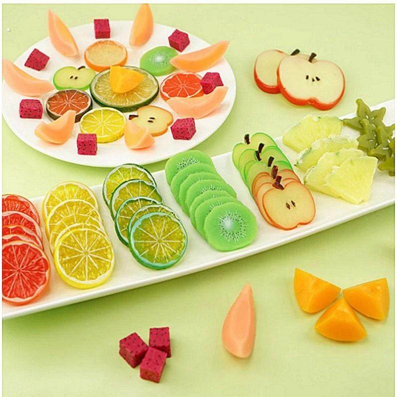 仿真水果塑料水果切西瓜片草莓片芒果家居装饰儿童玩具教具幼儿园
