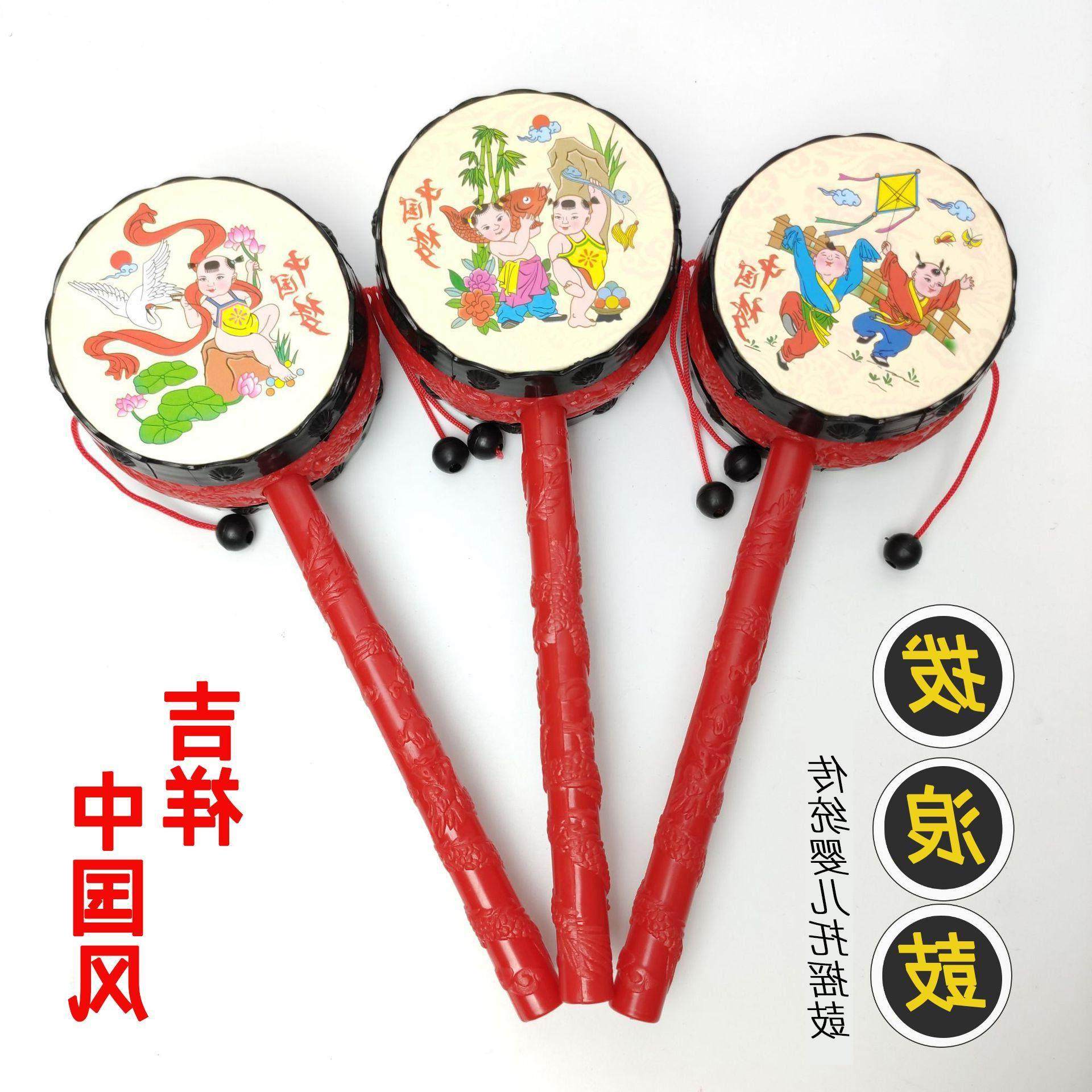 新生儿红色传统经典吉祥拨浪鼓婴儿益智玩具宝宝货郎鼓老式手摇铃,玩具/童车/益智/积木/模型,拨浪鼓,淘宝优惠券,粉丝福利购,淘宝优惠卷