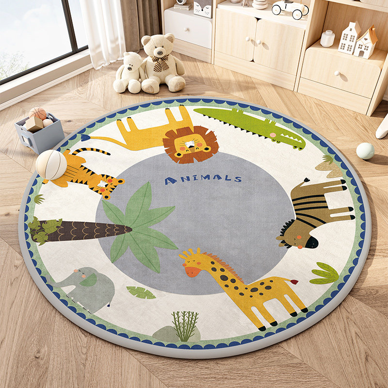 卡通儿童房圆形地毯卧室满铺床边加厚防摔冬天地垫阅读区爬爬垫子,居家布艺,地毯,淘宝优惠券,粉丝福利购,淘宝优惠卷
