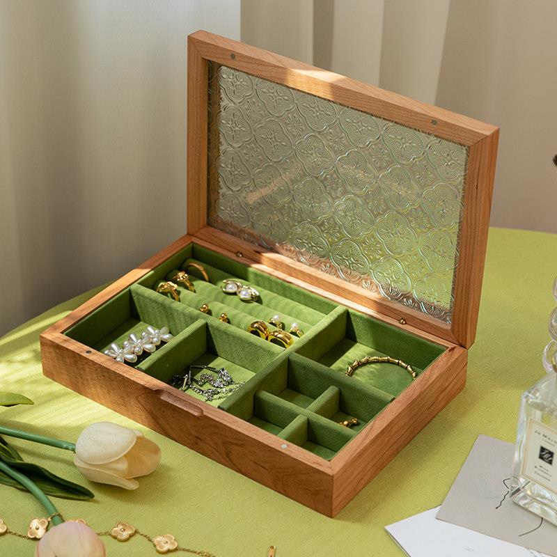 实木质首饰盒收纳盒覆古精致生日礼物新婚项炼戒指耳环耳针饰品盒
