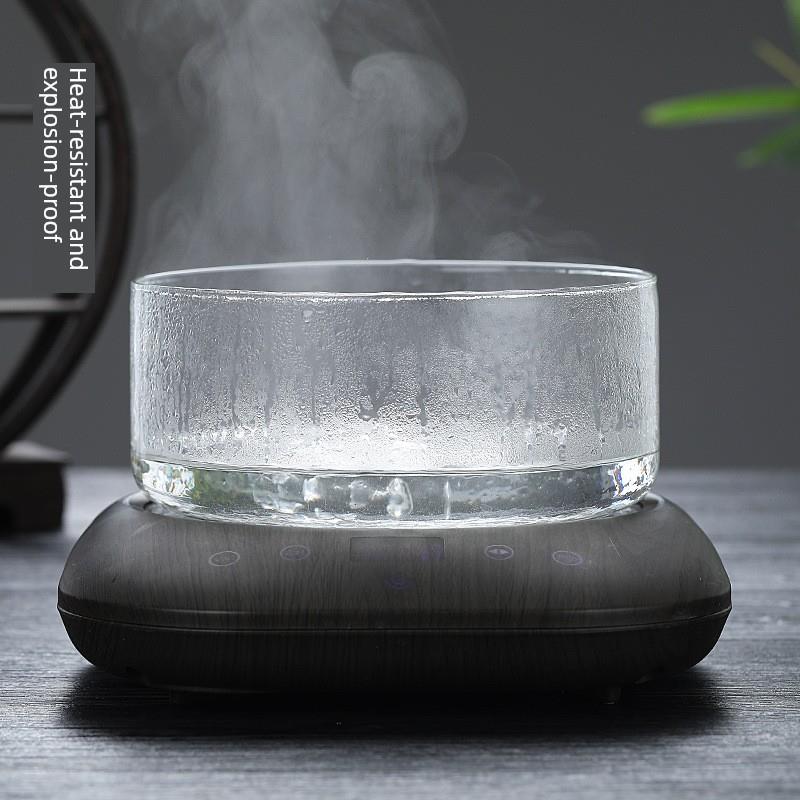 明火锤打玻璃洗水壶、建水壶加厚大功夫茶具家用水果盘竹盖壶