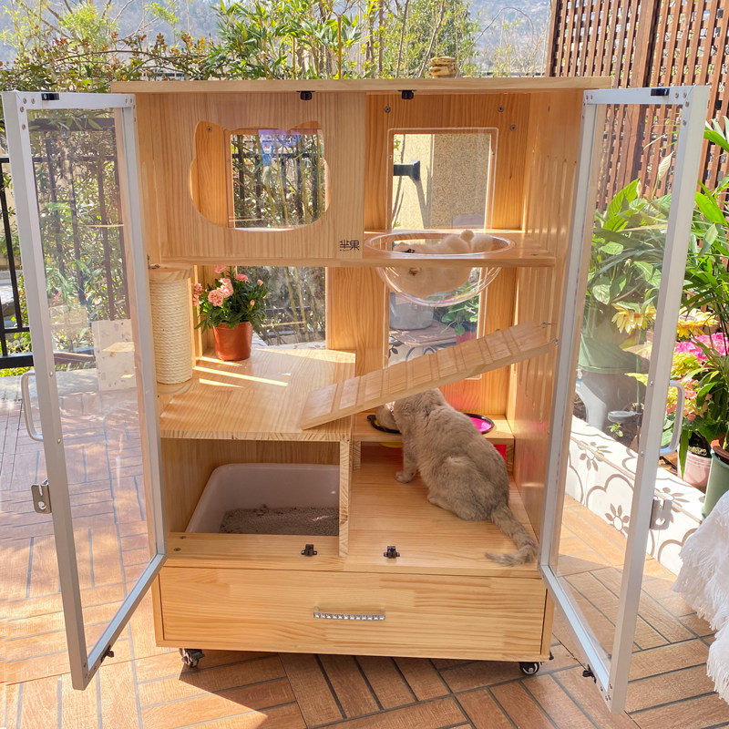 家用不占地小户型猫窝猫别墅带厕所猫柜室内一体式猫笼实木猫屋,宠物/宠物食品及用品,猫笼子/猫别墅,淘宝优惠券,粉丝福利购,淘宝优惠卷