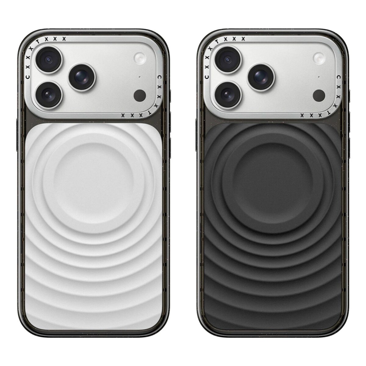 白漾定格金属波纹立体肌理适用于iPhone18/17pro手机壳可爱艺术个性创意16/15/14/13/promax磁吸防摔硬壳女