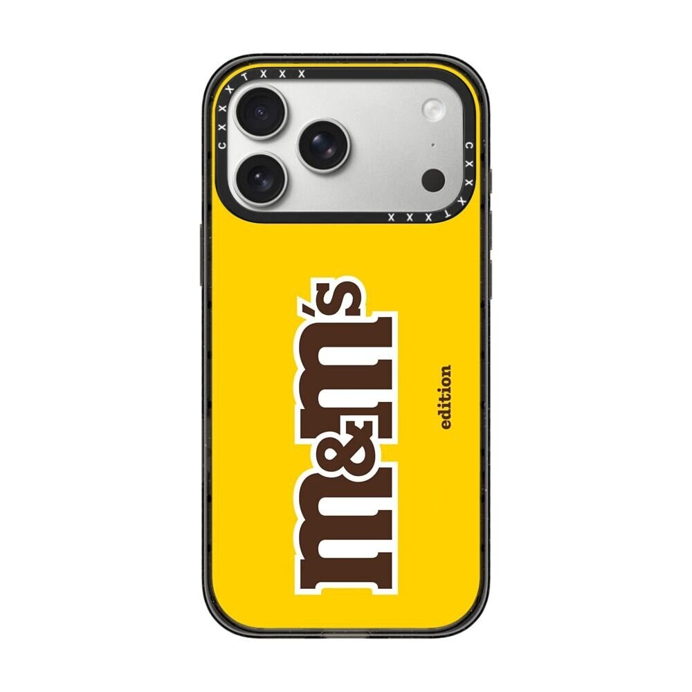 亮黄色M豆标识适用iPhone18promax创意17pro手机壳简约个性治愈16p明星同款15/14/13/12pm潮酷磁吸防摔硬壳女