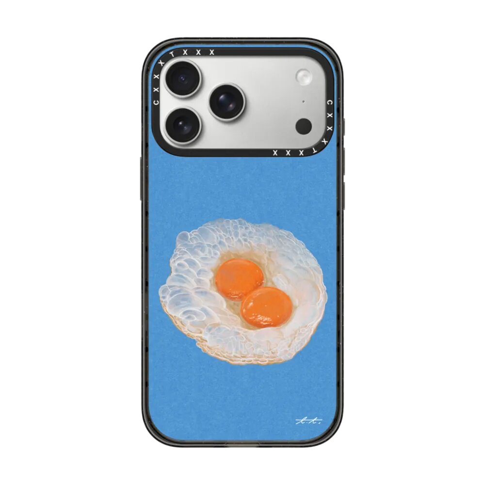 蓝底溏心蛋适用iPhone18/17promax创意手机壳活力元气可爱个术明星同款16/15/14/13/12pro潮酷磁吸防摔硬壳女