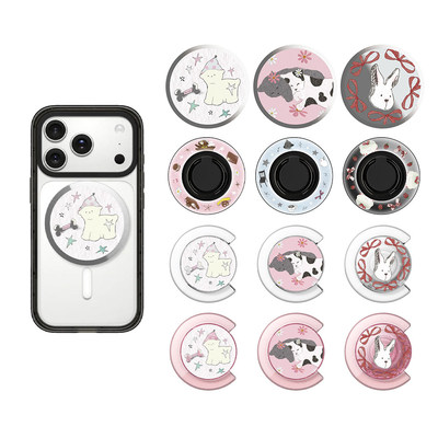 Roria笨笨芝士的房间可爱磁吸支架卡通指环卡包便携折叠苹果通用