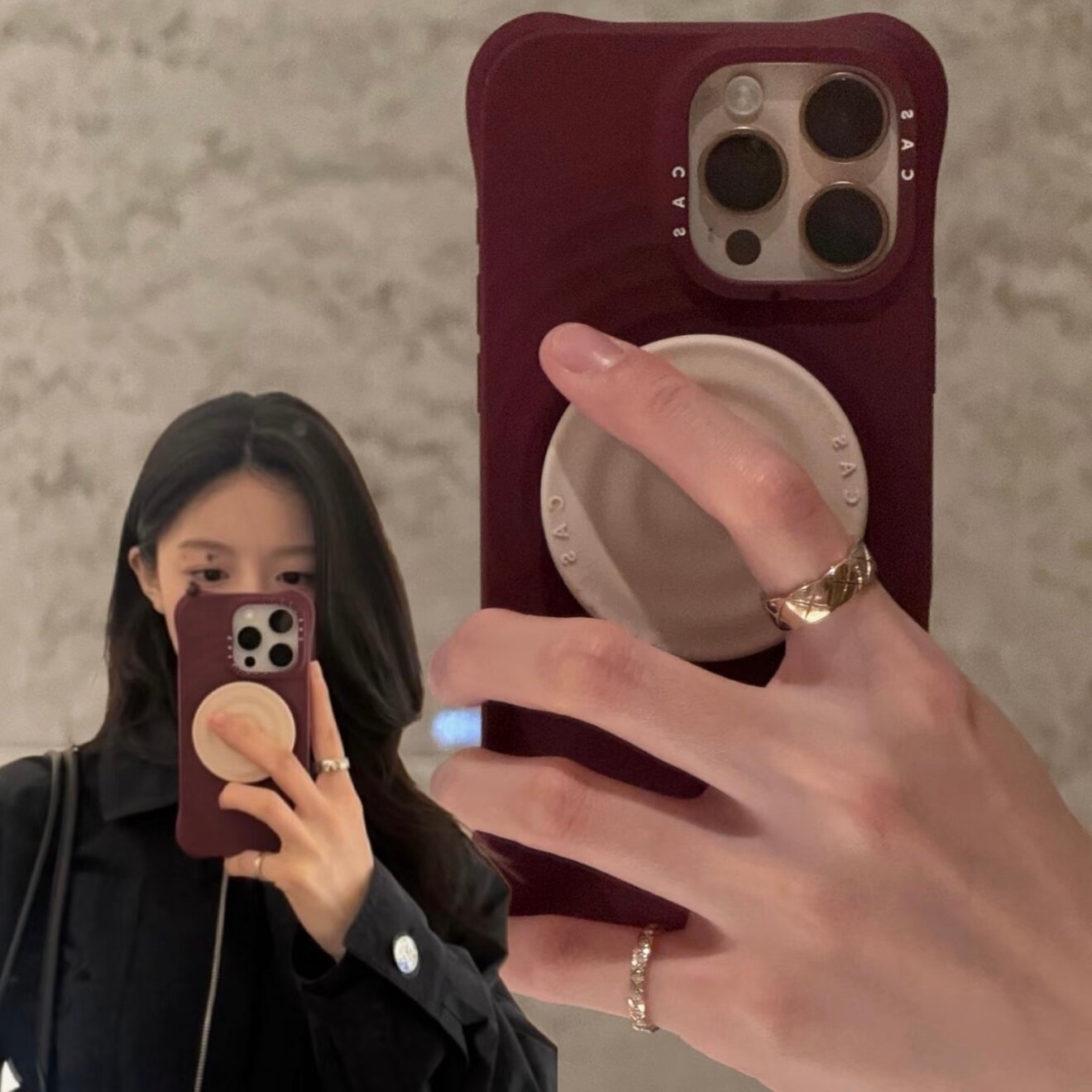 桑绒紫波纹壳纯色磁吸适用iPhone18ProMax手机壳高允真同款纯色简约天青色苹果17/16/15/14/13pro 防摔保护套