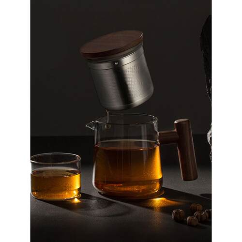 玻璃茶壶泡茶家用不锈钢过滤网单壶耐高温小茶壶办公室茶具套装