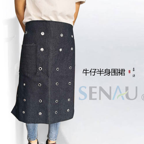 玻璃厂围裙牛仔围裙围腰防护防割耐磨围裙带扣半身围裙裁玻璃围裙