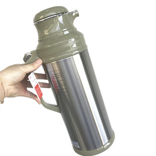 清水按钮保温壶家用大容量不锈钢热水瓶常规2升暖壶商用茶瓶学生