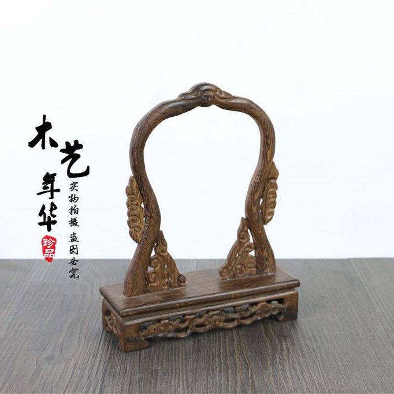 鸡翅木吊玉架挂玉架 蝙蝠葫芦吊玉架首饰架 首饰挂架木雕摆件