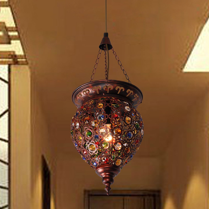 波西米亚地中海吊 咖啡厅吊灯酒吧吊灯水晶 卧室灯 东南亚