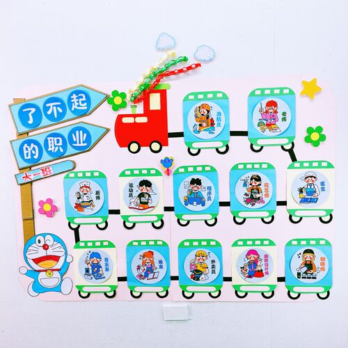 幼儿园五一劳动节各种职业主题环创身边的劳动者成品布置装饰墙贴