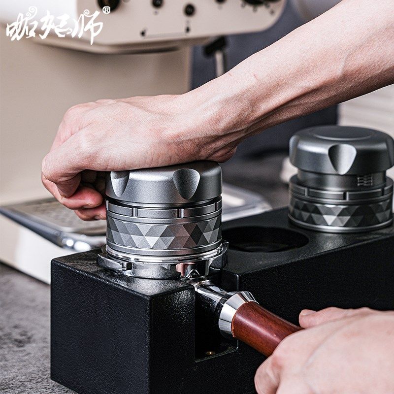 咖啡压粉器意式咖啡机不锈钢恒定压力布粉器二合一可调节58mm通用