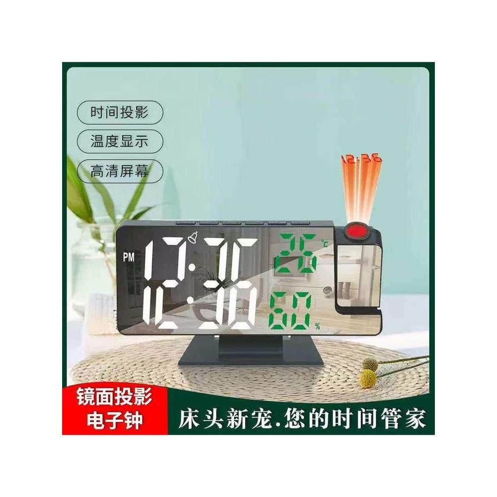镜面投影数字闹钟温度和湿度同屏显示Led大屏幕数字卧室床头多功