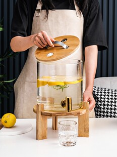 商用自助玻璃果汁桶带龙头饮料机酒店餐厅冷饮桶橙汁鼎家用凉水桶