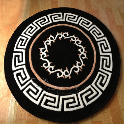 时尚中式欧式地毯客厅茶几沙发地毯卧室床边书房玄关手工圆形地毯