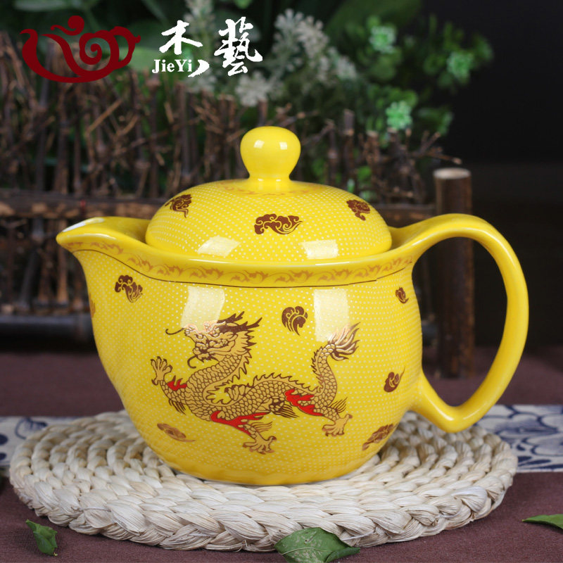 青花瓷大号陶瓷茶壶 家用茶具小单壶 功夫茶具茶壶带过滤网泡茶壶