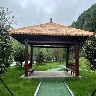 仿真茅草瓦塑料毛草复古屋檐房顶草人造稻草屋顶装饰假稻草别墅