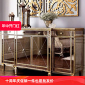 镜面餐边柜斗柜电视柜客厅边柜欧式 门厅玄关柜储藏柜新古典现代